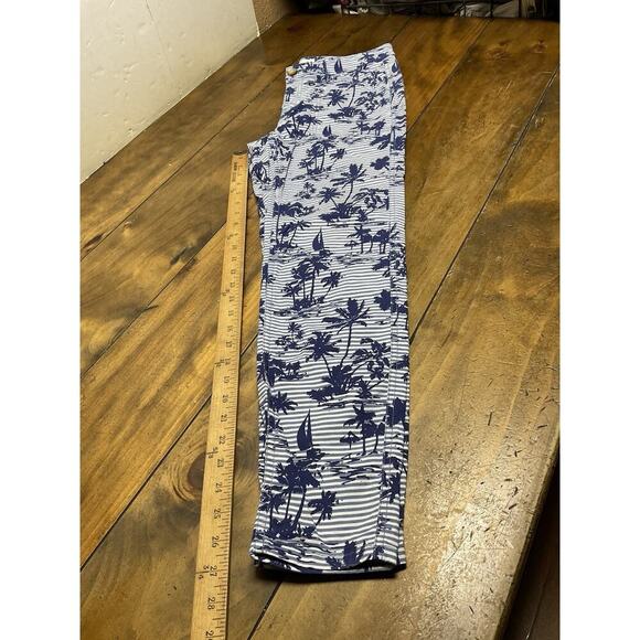 VINEYARD VINES Pants Women 4 Blue Tropical Island Striped Skinny Chino Palm Tree - Picture 10 of 10